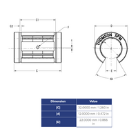 SPM12OPN THOMSON BALL BUSHING<BR>SPM SERIES 12MM OPEN LINEAR BEARING ADJUSTABLE 238.3 LBF